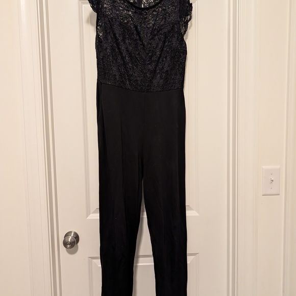 Fraiche By J Pants - Black Lace Top Jumpsuit